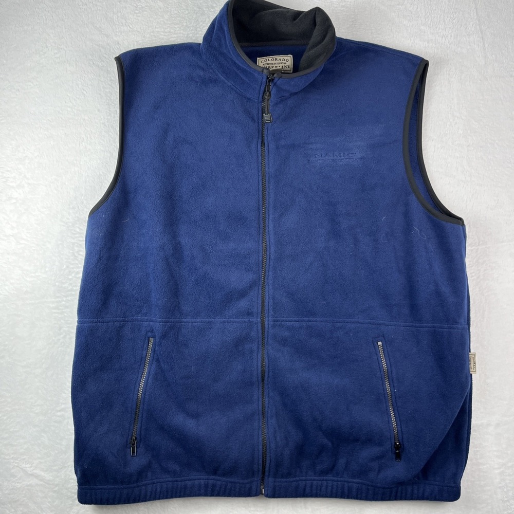 Colorado Timberline Jacket Vest Mens 2XL Blue Fleece Mock Neck Full Zip Winter
